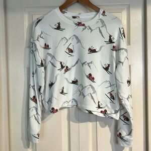 Gilly Hicks Crop Pajama Top Dogs